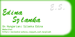 edina szlanka business card